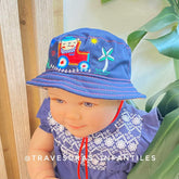 Pava Reversible Osito Auto azul